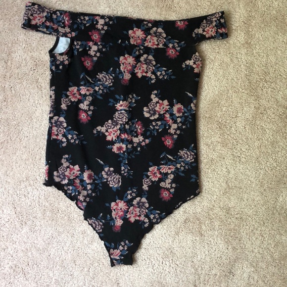 Free People Black Floral Bodysuit - Picture 1 of 2